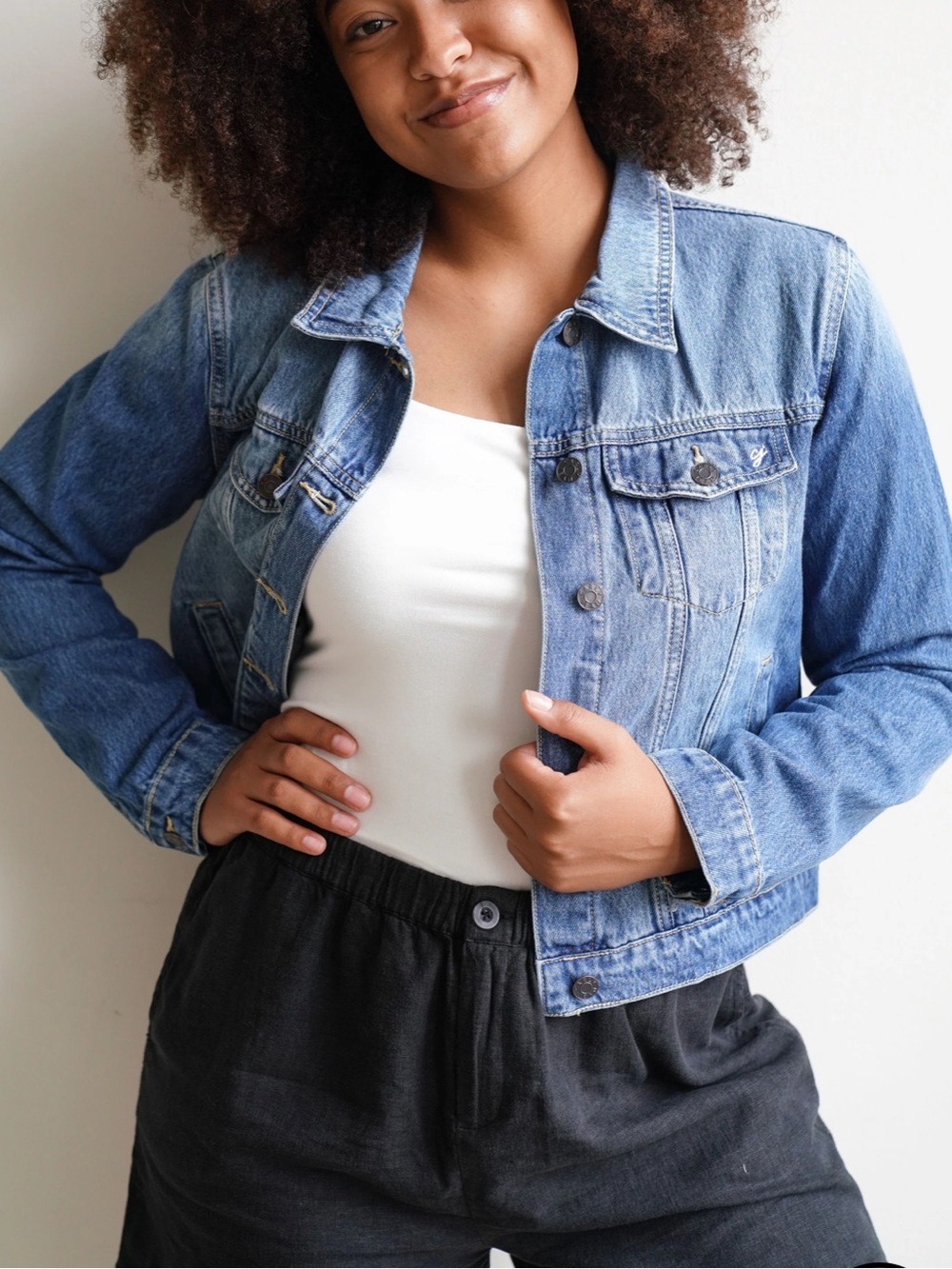 NEW CARLY JEAN LOS ANGELES CJLA Fletcher Jean Denim Jacket Medium Wash 3X